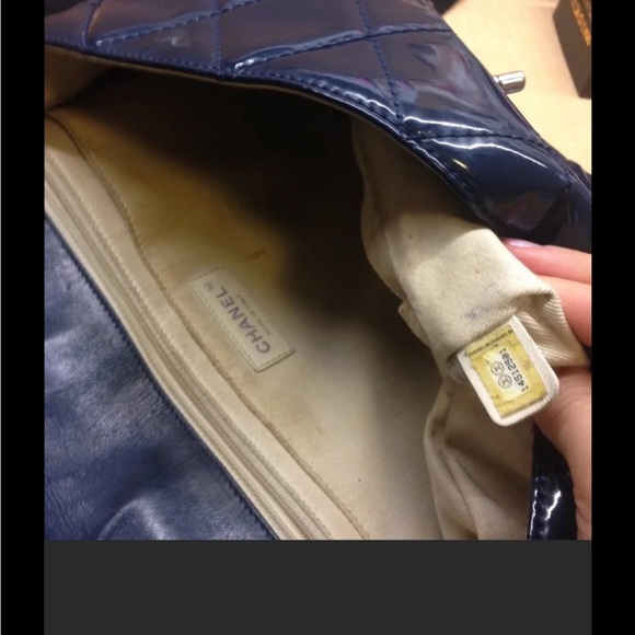 Jumbo Navy Patent Chanel Bag authentic. Poshmark certificate of authenticity inc - Picture 8 of 14